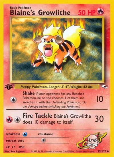G1: Blaine's Growlithe (35) (1st Edition)