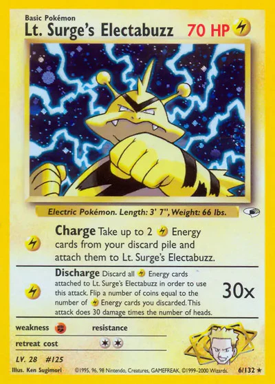 G1: Lt. Surge's Electabuzz (6) (Unlimited Holofoil)