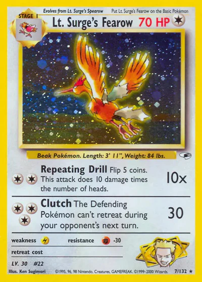 G1: Lt. Surge's Fearow (Unlimited Holofoil)