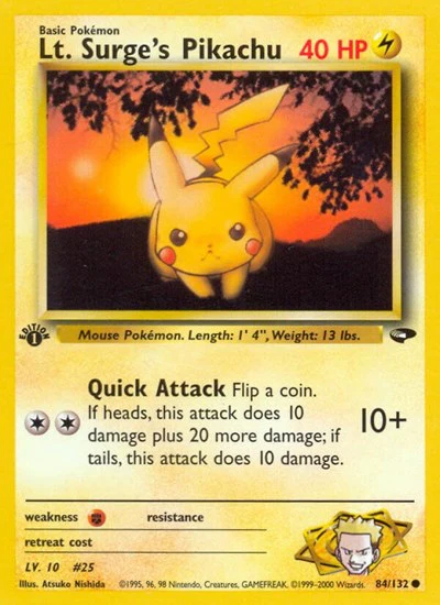 G2: Lt. Surge's Pikachu (1st Edition)