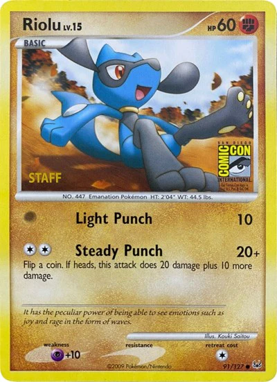 MCAP: Riolu - 91/127 (SDCC 2009) [Staff]