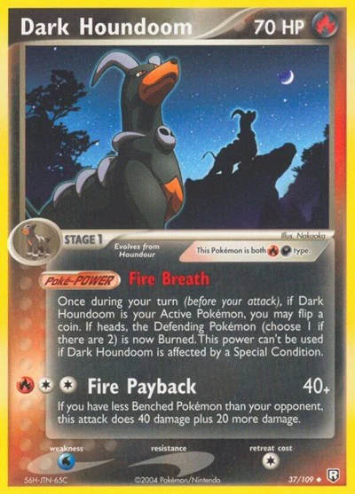 RR: Dark Houndoom - 037/109 (Reverse Holofoil)