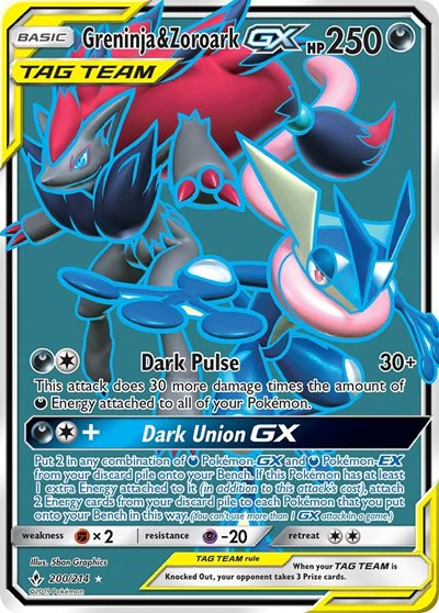 SM10: Greninja & Zoroark GX (200) (Full Art) (Holofoil)