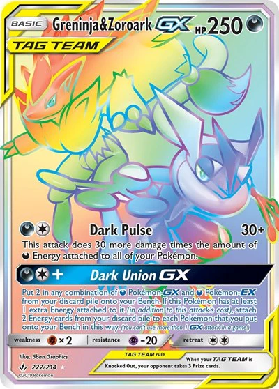 SM10: Greninja & Zoroark GX (Secret) (Holofoil)