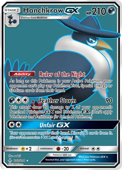 SM10: Honchkrow GX (Full Art) (Holofoil)