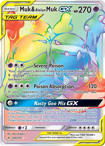 SM10: Muk & Alolan Muk GX (Secret) (Holofoil)