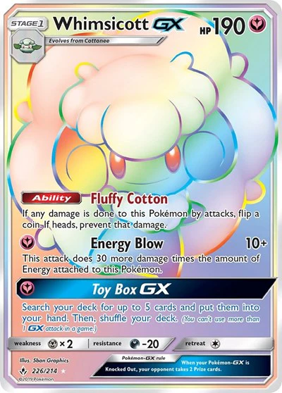 SM10: Whimsicott GX (Secret) (Holofoil)