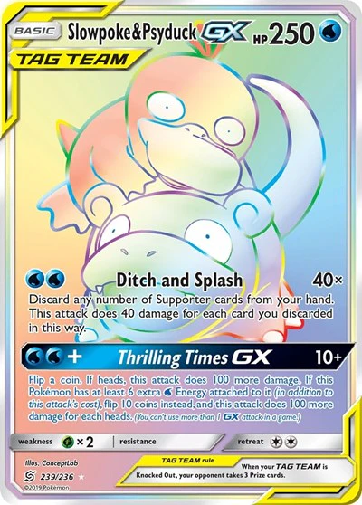 SM11: Slowpoke & Psyduck GX (Secret) (Holofoil)
