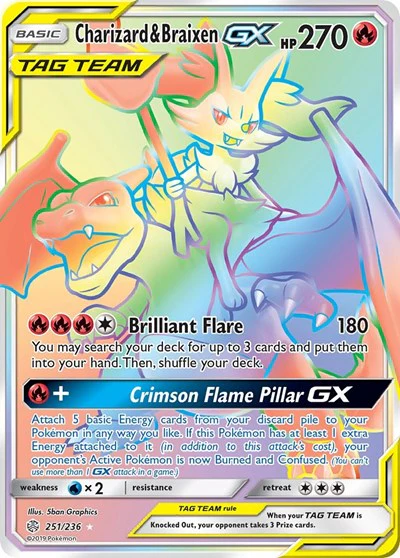 SM12: Charizard & Braixen GX (Secret) (Holofoil)