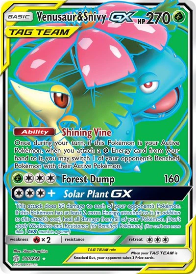 SM12: Venusaur & Snivy GX (Full Art) (Holofoil)