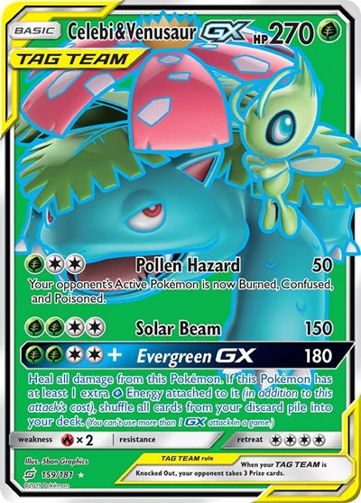 SM9: Celebi & Venusaur GX (Full Art) (Holofoil)