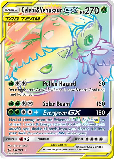 SM9: Celebi & Venusaur GX (Secret) (Holofoil)