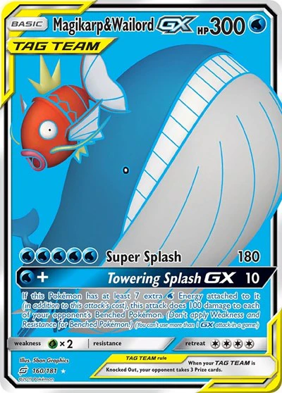 SM9: Magikarp & Wailord GX (Full Art) (Holofoil)